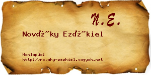 Nováky Ezékiel névjegykártya